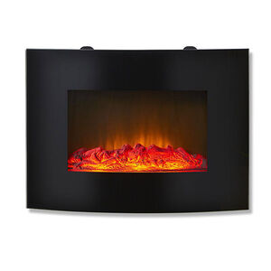 22" Curved Glass Wall Mounted Fireplace